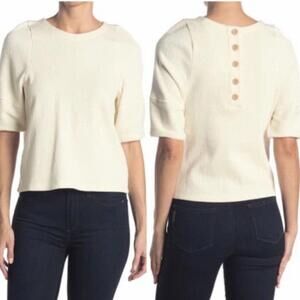 Madewell Ottoman  Jacquard Button-Back Top